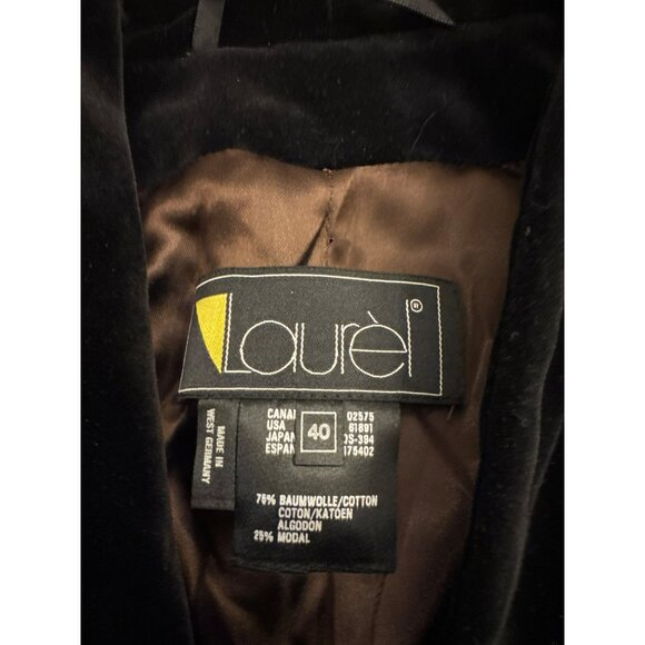 Laurel Vintage Velvet Embroidered Paisley Crop Bolero Jacket 40 Medium Black - Picture 2 of 7